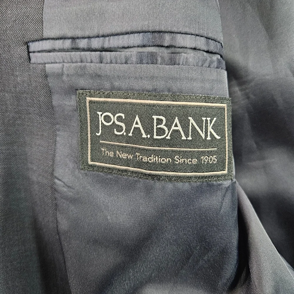 Jos. A. Bank 1905 Navy Blue 100% Wool Suit 48 Regular 43 Waist Unhemmed Pants